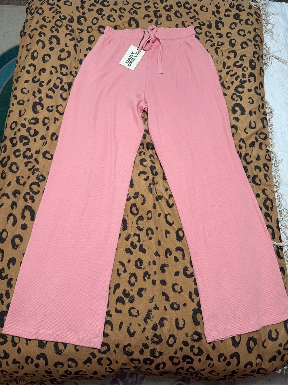 NWT Daily Drills Dusty Pink Wide-Leg Lounge Pants